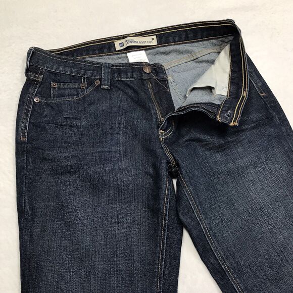 Vintage 90s GAP Low Rise Boot Jeans Women 10 Ankle (34x30) Dark Wash Blue Denim - Picture 4 of 16